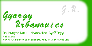 gyorgy urbanovics business card